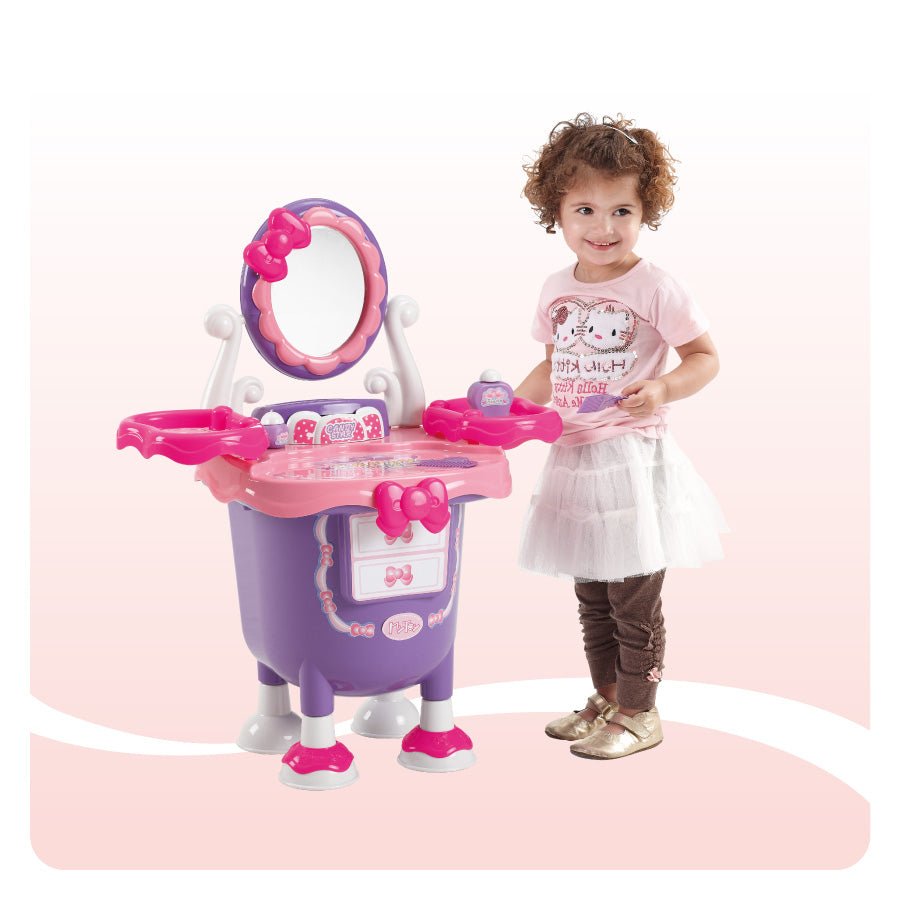 Set de Juego Tocador Mytek 5406 Candy Star Incluye Accesorios de Belleza Rosa con Morado - BIOHAIR.MX