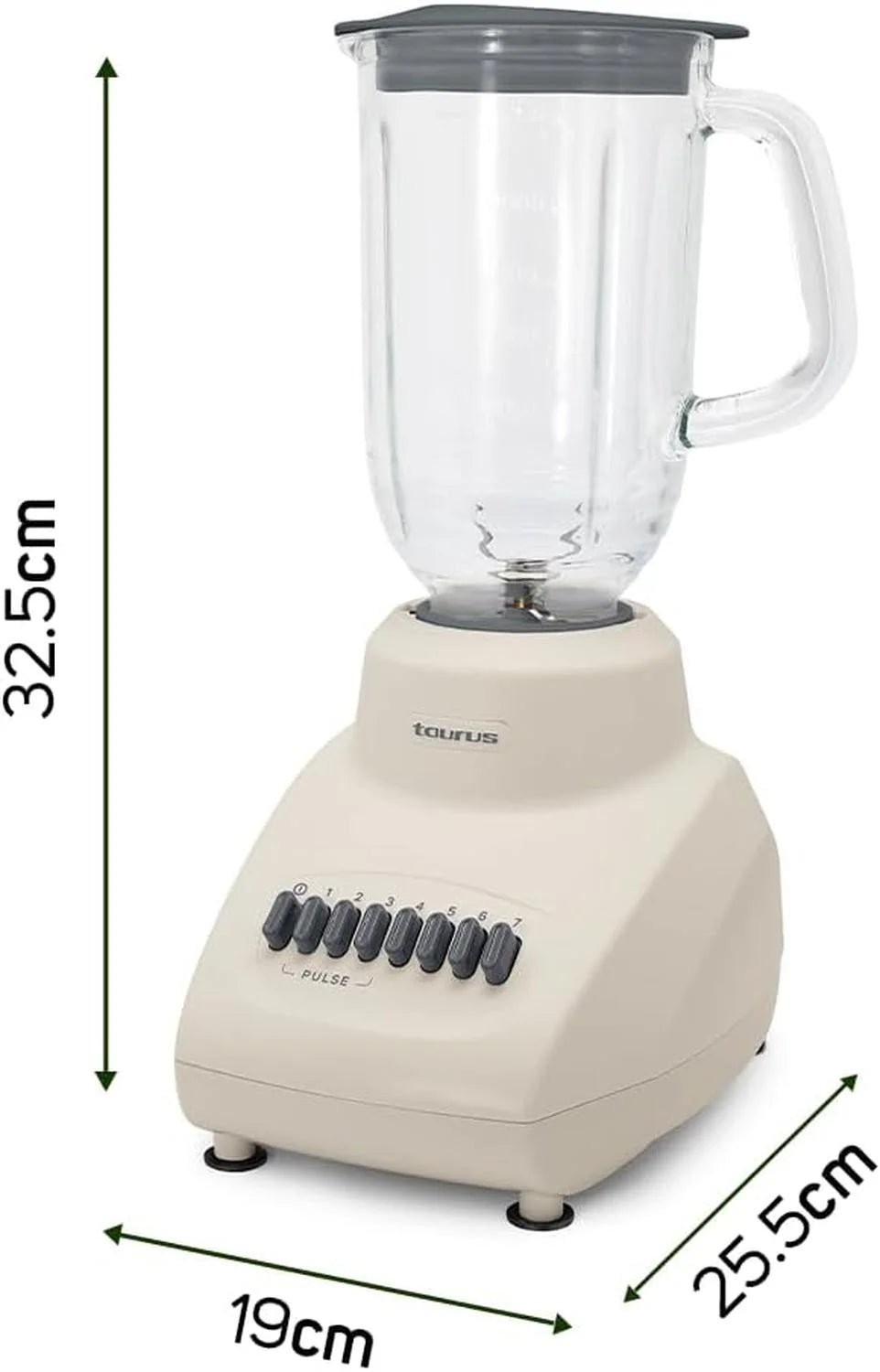 Licuadora Taurus Valencia ECO Vaso de Vidrio 7 Velocidades Blanca - BIOHAIR.MX