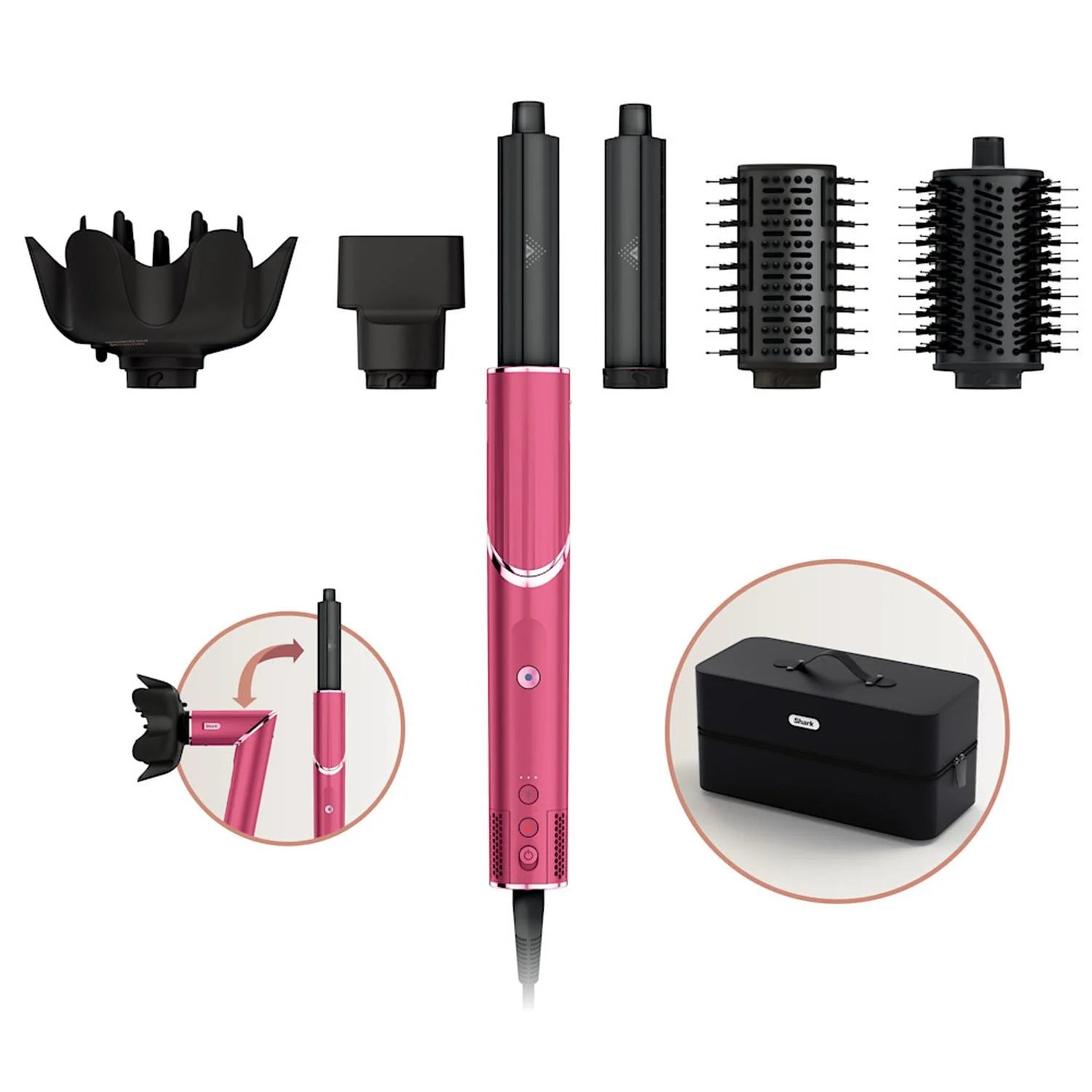 Multiestilizador Shark HD442BP Para Todo Tipo de Cabello 6 en 1 Rosa