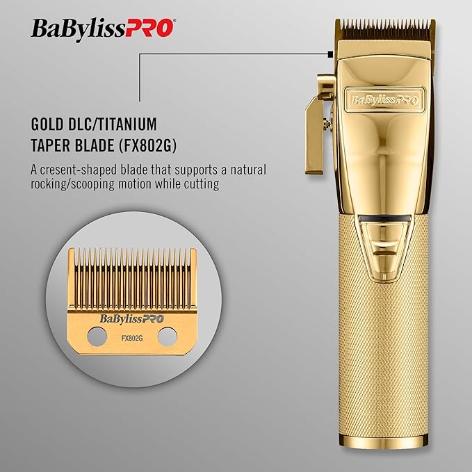 Recortadora BaByliss FX870NGES FX+ Gold Cuchilla de Titanium batería de Iones de Litio Gold - BIOHAIR.MX