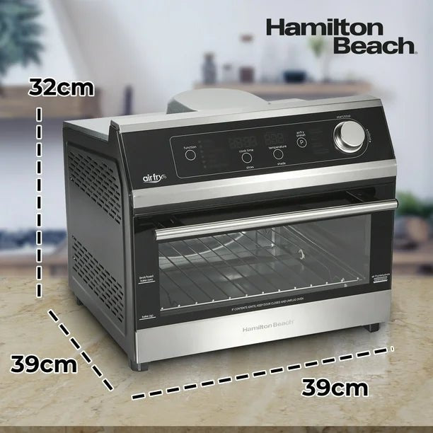 Horno Tostador Hamilton Beach 31220, Con Freidor de Aire, Temporizador Digital, Apagado Automatico Negro - BIOHAIR.MX