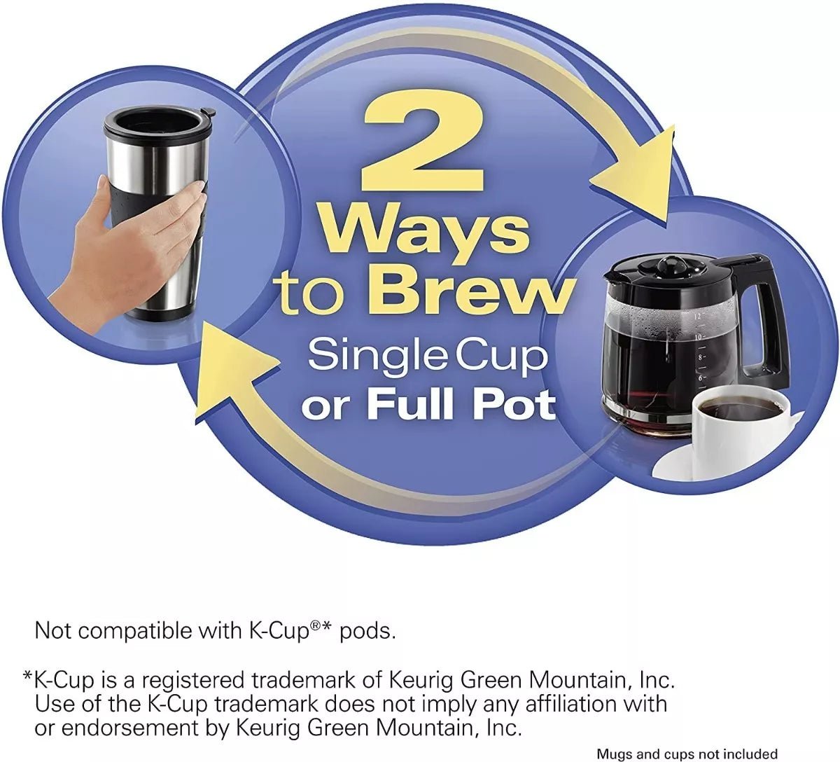 Cafetera Hamilton Beach 49980RG Programable, para una taza o para una jarra de 12 tazas, apagado automatico Plata - BIOHAIR.MX