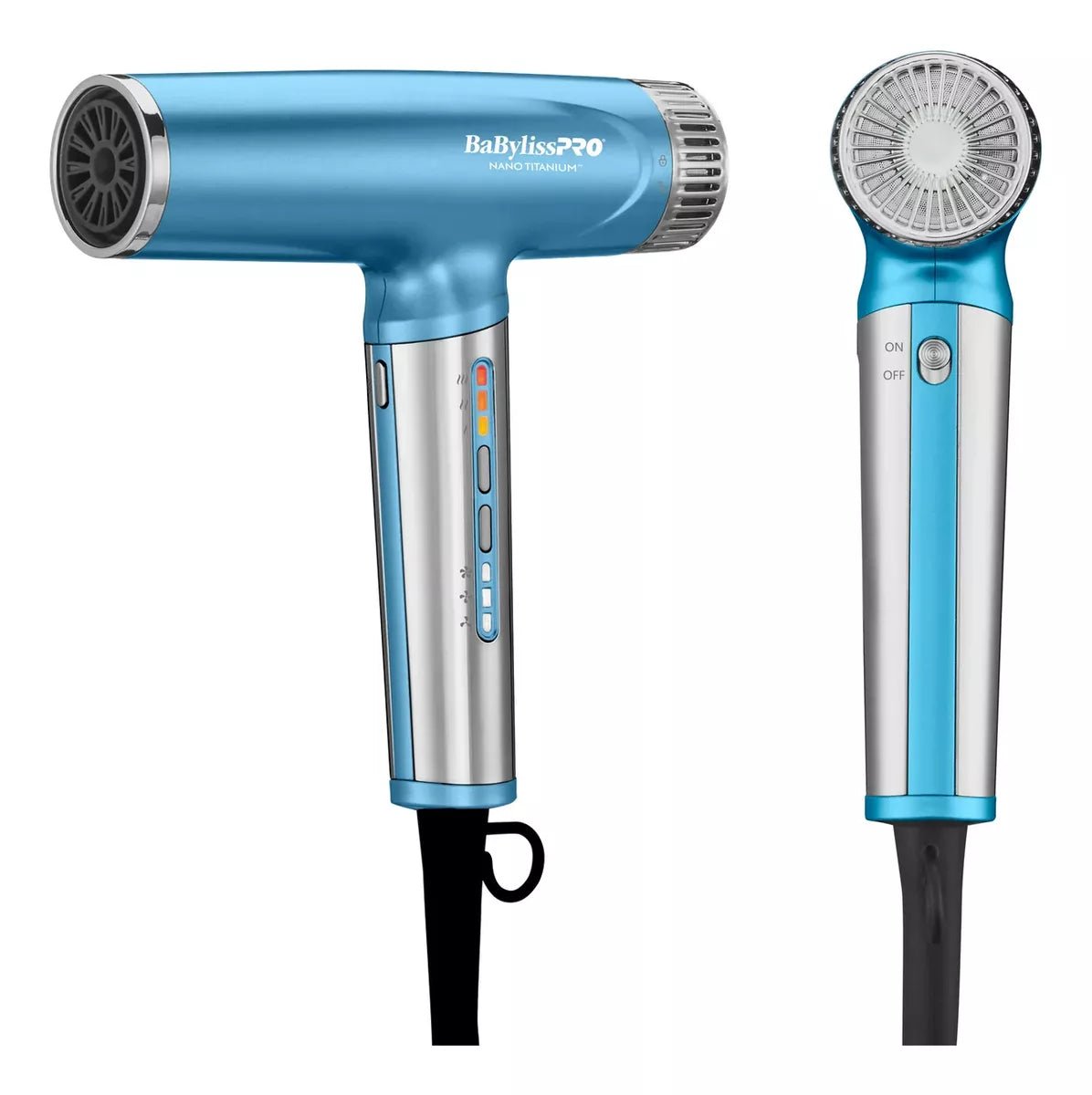 Secadora BaByliss BNTC9200ES Nano Titanium Digital, Compacta y Ligera en forma de "T" con accesorios Azul