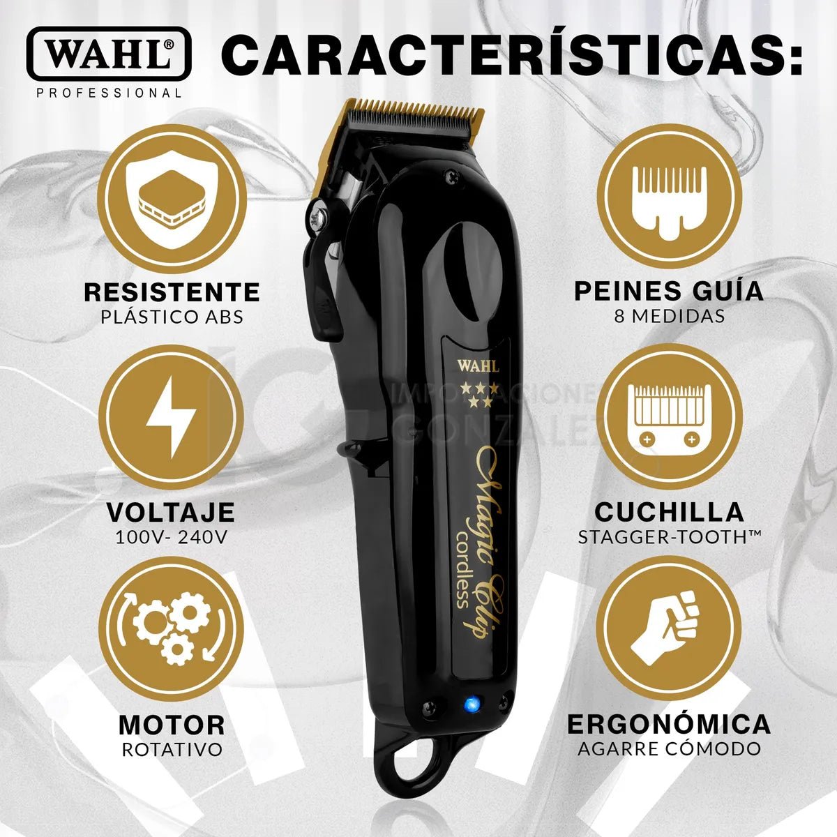Máquina Wahl 3026432 Magic Clip Inalámbrica 5 Stars Negra - BIOHAIR.MX