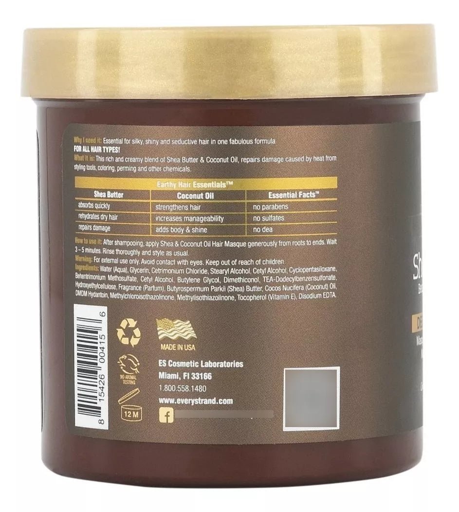 Mascarilla capilar de hidratación profunda  karité y aceite de coco Every Strand 425g