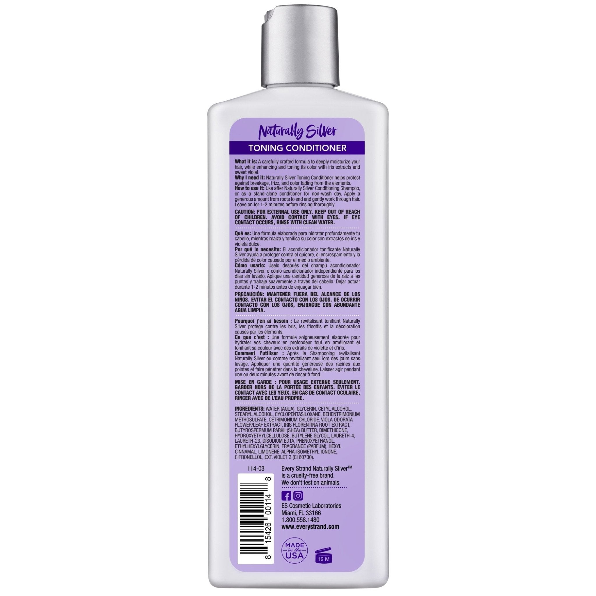 Acondicionador Matizador para cabello Blanco, Gris y Rubio, Every Strand 399ml - BIOHAIR.MX